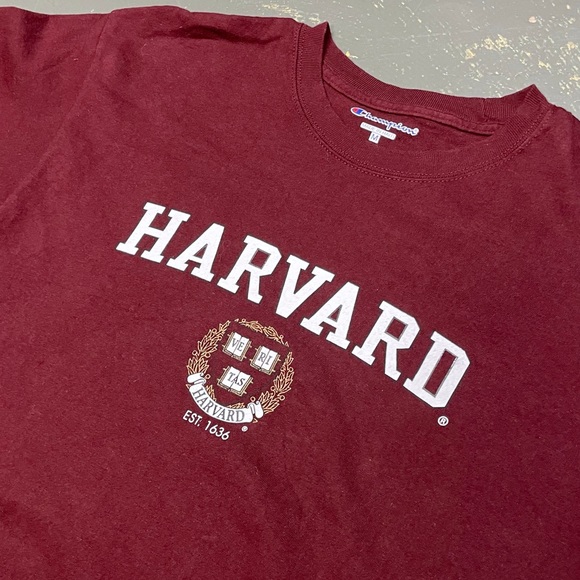 Champion Harvard Shirt NCAA Medium Maroon Center Swoosh - Picture 3 of 6